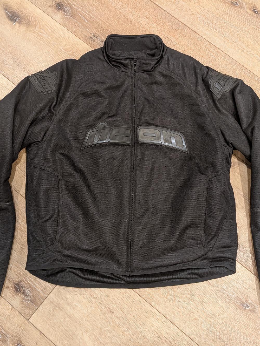ICON Men’s Black Motorcycle Zip Jacket